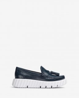 Unisa Mujer Mocasín con suela track y borlas - Azul