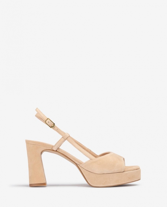 Unisa Mujer Sandalia destalonada con plataforma - Beige
