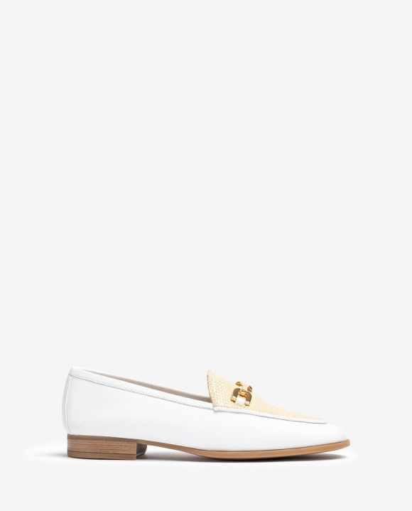 Unisa Mujer Mocasín con adorno - Blanco / Natural