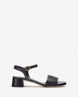 Unisa Mujer Sandalia de piel con picados - Negro