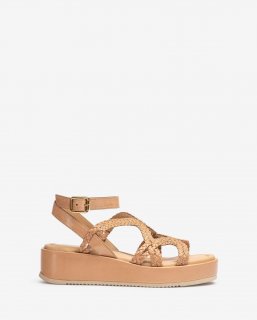 Unisa Mujer Sandalia con tiras finas trenzadas - Beige