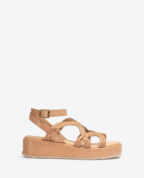 Unisa Mujer Sandalia con tiras finas trenzadas - Beige