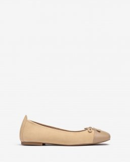 Unisa Mujer Bailarina de punta cuadrada en contraste - Beige