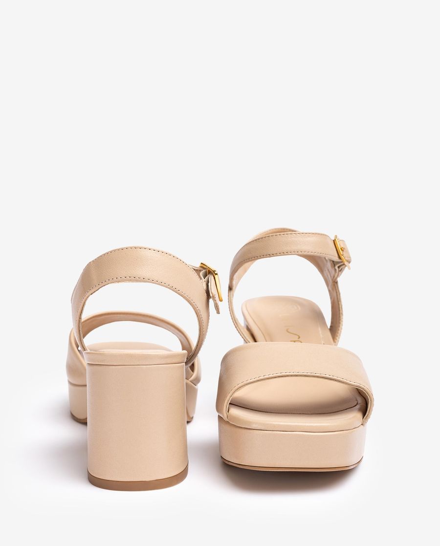 Unisa Mujer Sandalia de tacón bajo y plataforma - Beige