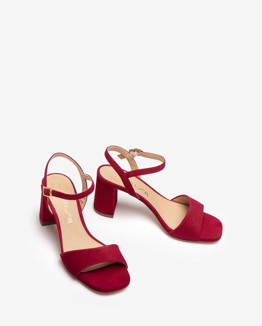 Unisa Mujer Sandalia de ante - Rojo