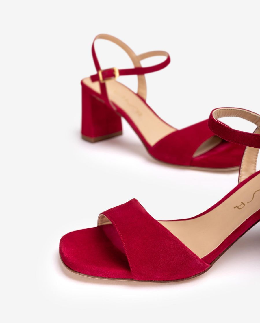 Unisa Mujer Sandalia de ante - Rojo