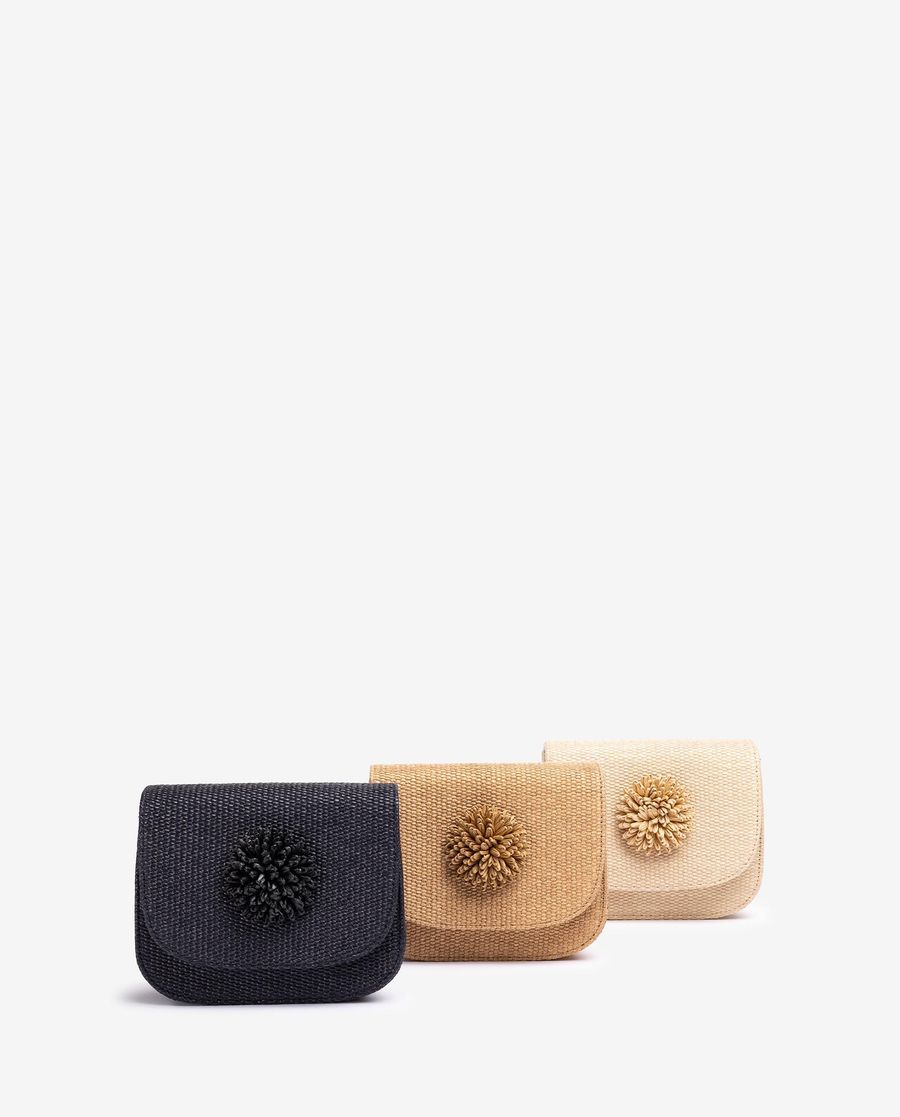Unisa Mujer Bolso de rafia con adorno - Negro