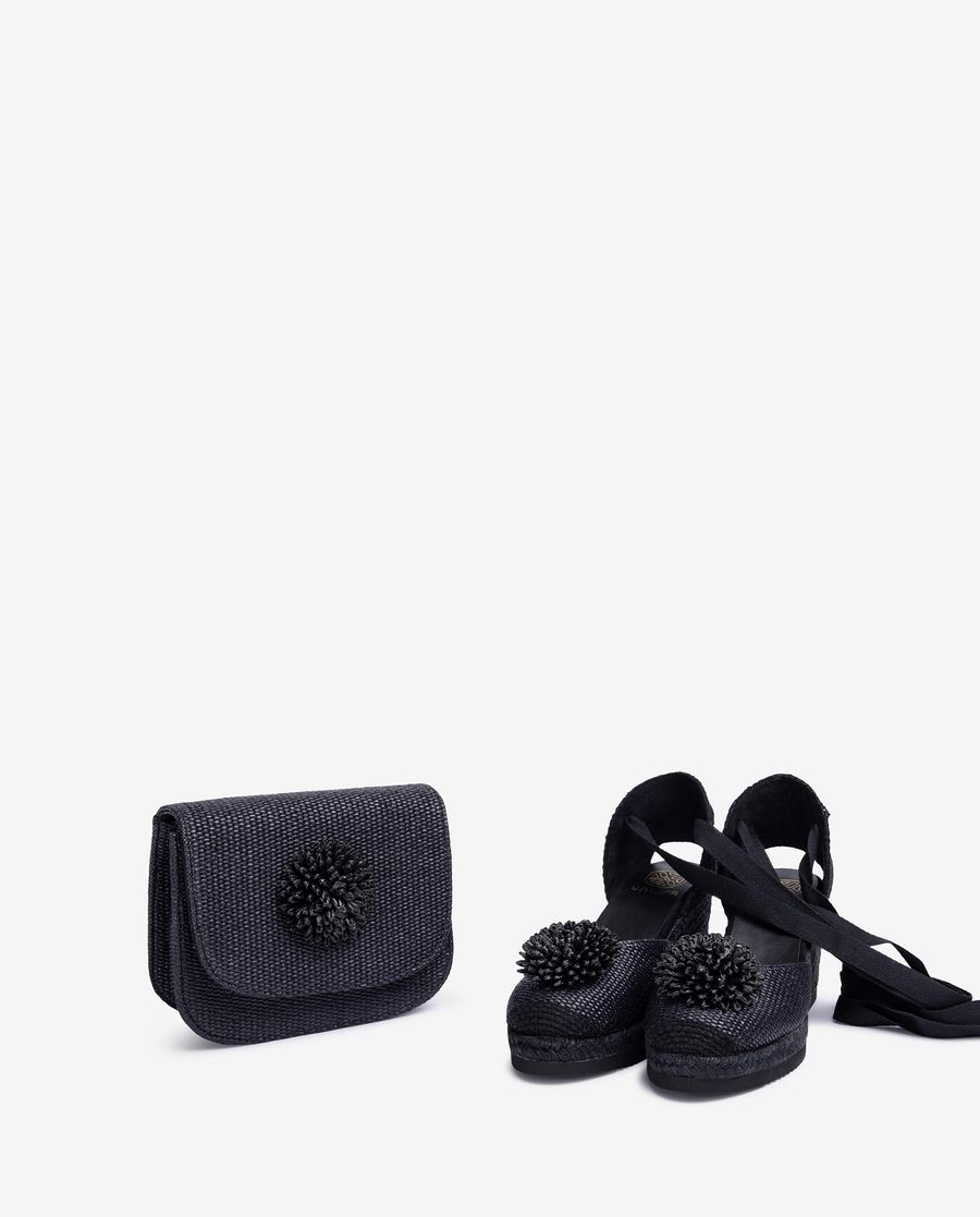 Unisa Mujer Bolso de rafia con adorno - Negro