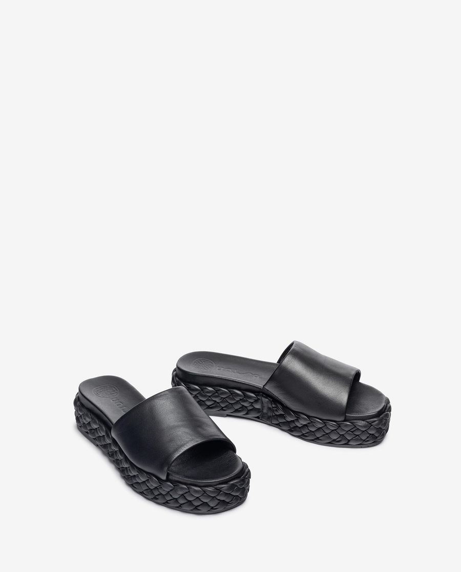 Unisa Mujer Sandalia con bloque trenzado - Negro