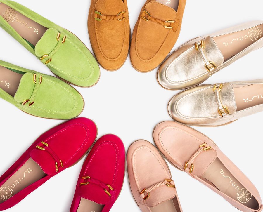 Unisa Mujer Mocasín con adorno de piel al tono - Rosa