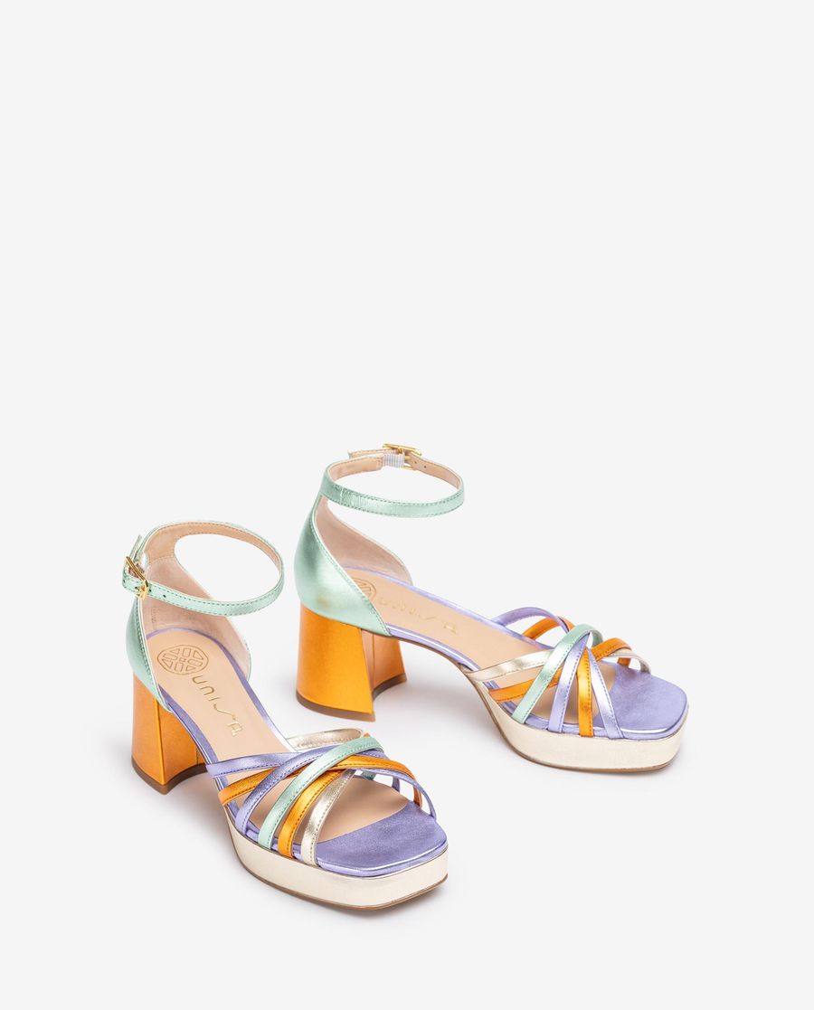 Unisa Mujer Sandalia de tiras metalizadas - Multicolor