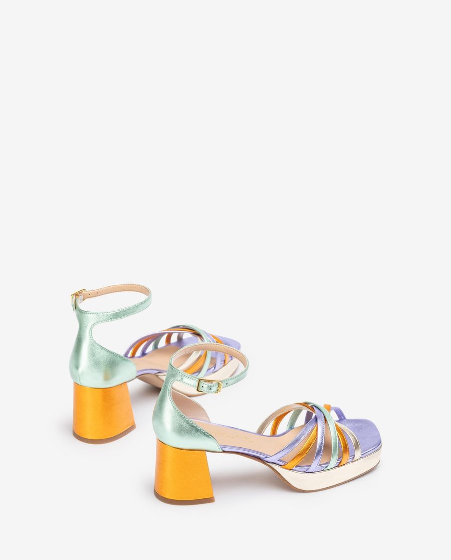 Unisa Mujer Sandalia de tiras metalizadas - Multicolor
