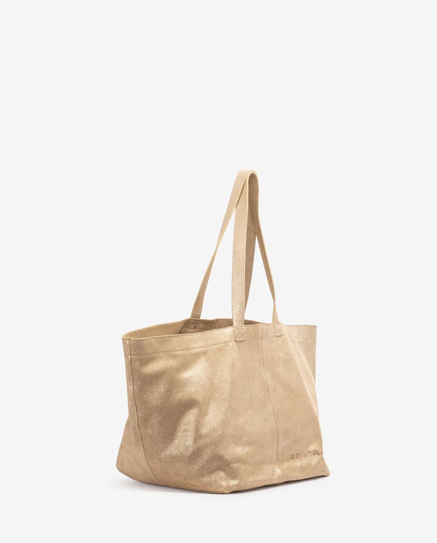 Unisa Mujer Maxi bolso de ante metalizado - Oro