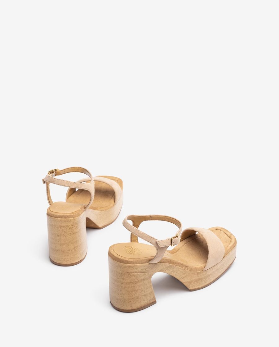 Unisa Mujer Sandalia con bloque en ante - Beige