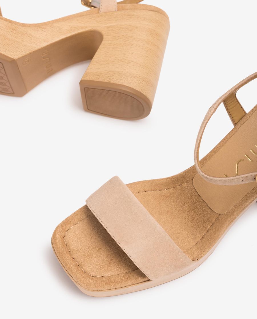Unisa Mujer Sandalia con bloque en ante - Beige