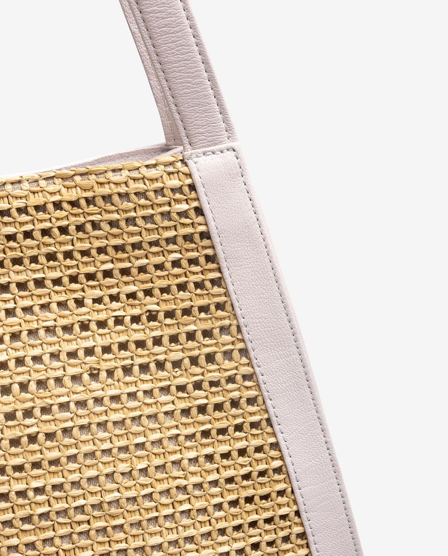 Unisa Mujer Bolso de piel y rafia - Ivor / Natural