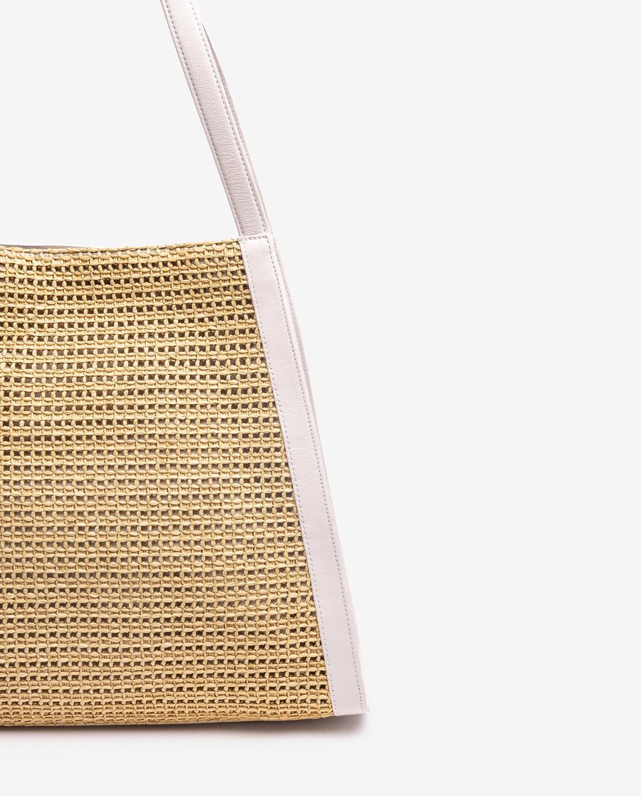 Unisa Mujer Bolso de piel y rafia - Ivor / Natural