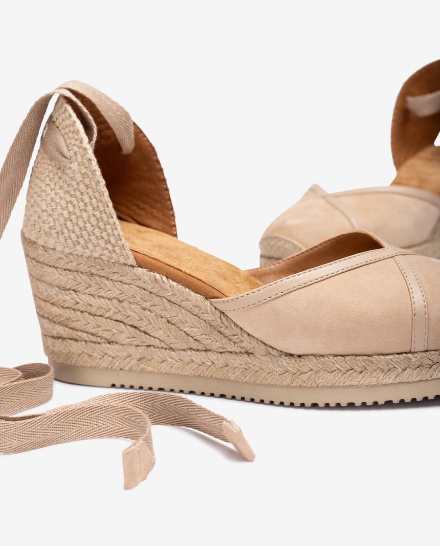 Unisa Mujer Alpargata anudada con rafia estampada - Beige