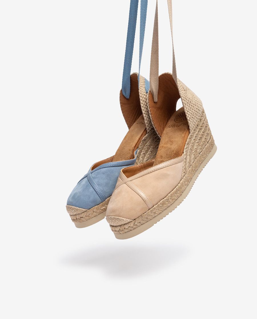 Unisa Mujer Alpargata anudada con rafia estampada - Beige