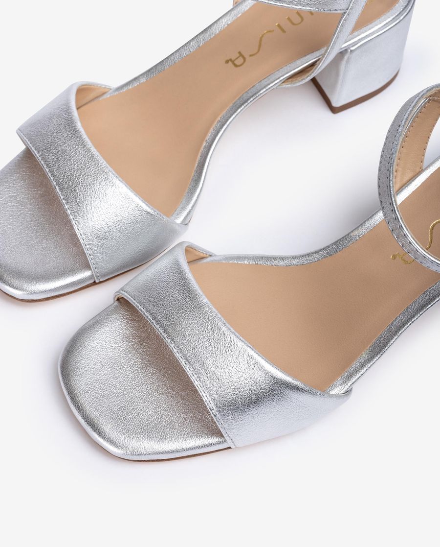 Unisa Mujer Sandalia con tacón ancho - Plata