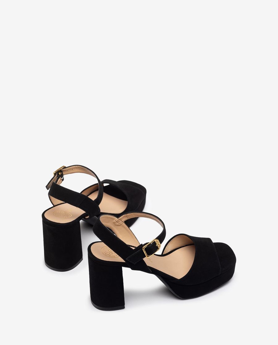 Unisa Mujer Sandalia de piel y tacón ancho - Negro