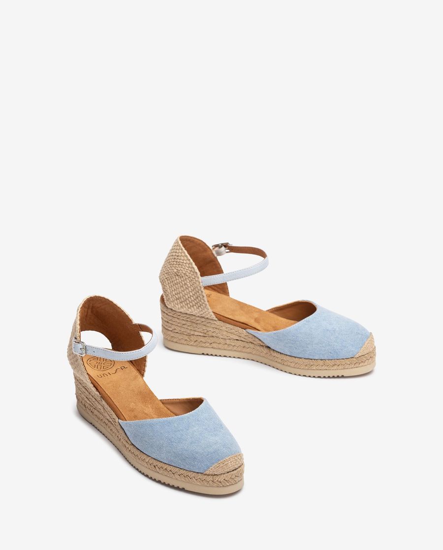Unisa Mujer Alpargata de cuña baja en Ecolino - Azul