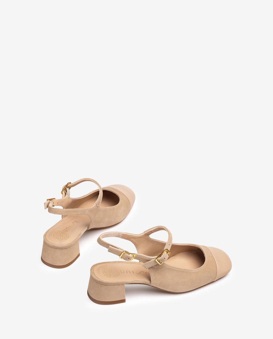 Unisa Mujer Merceditas de punta cuadrada destalonada - Beige