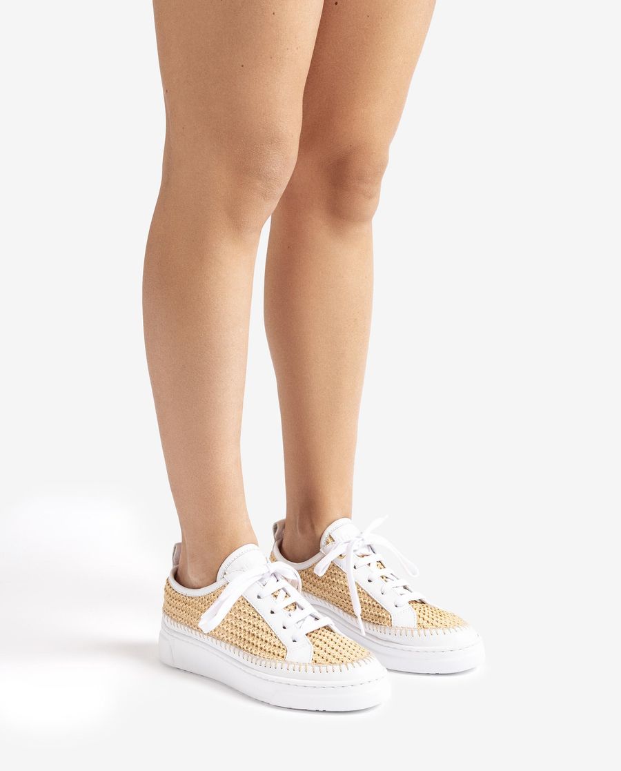Unisa Mujer Deportivo de ante y rafia - Blanco