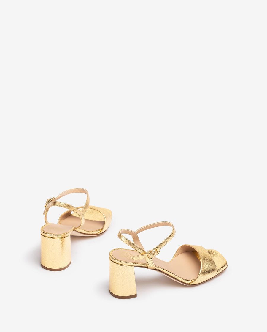 Unisa Mujer Sandalia de piel metalizada - Oro