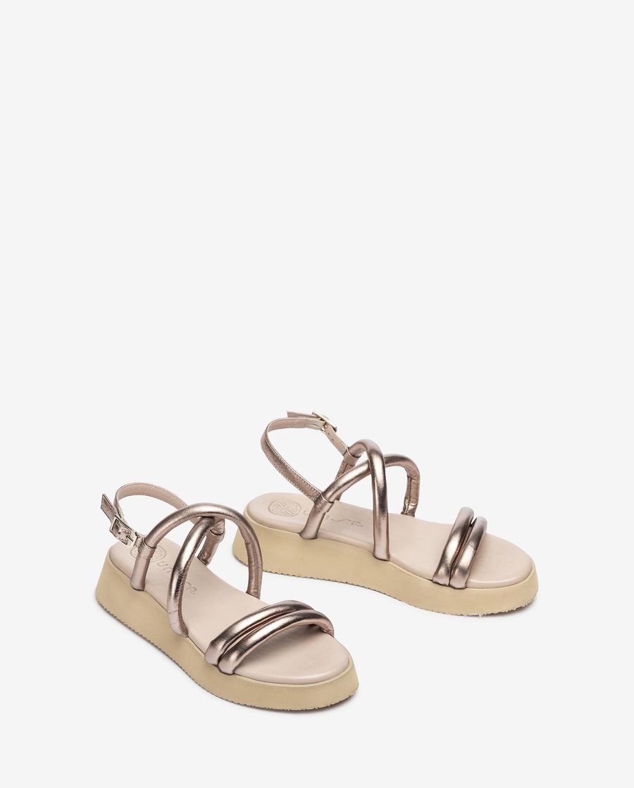 Unisa Mujer Sandalia con tiras acolchadas - Bronce