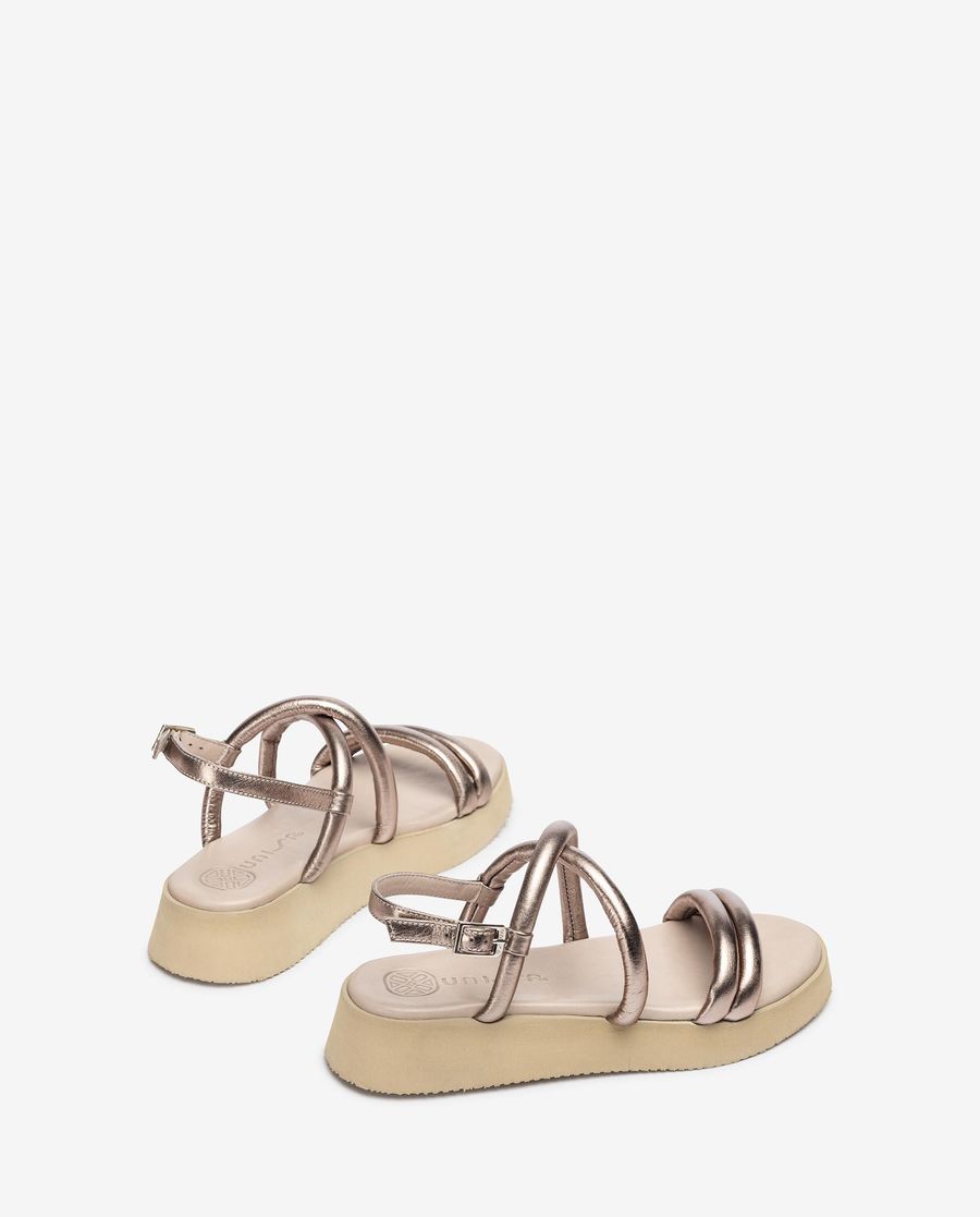Unisa Mujer Sandalia con tiras acolchadas - Bronce