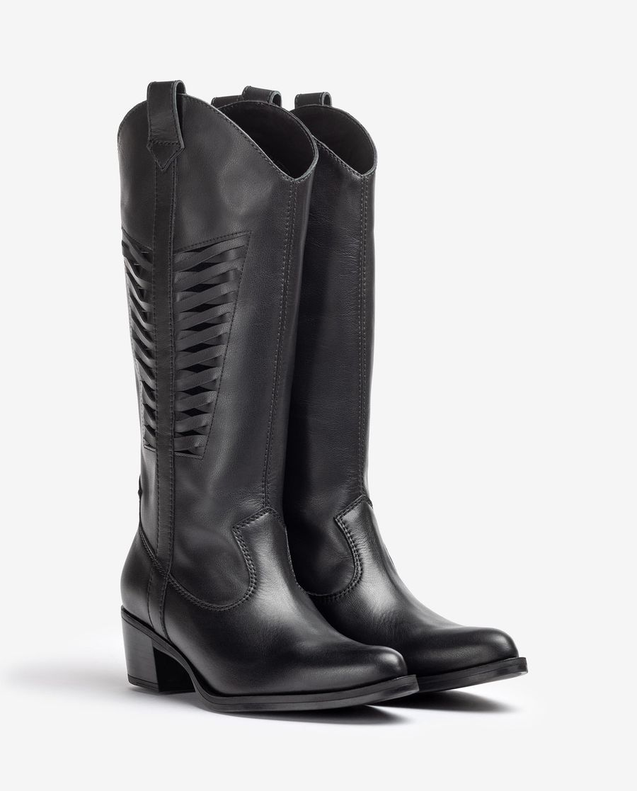 Unisa Mujer Bota cowboy con detalle en la caña - Negro