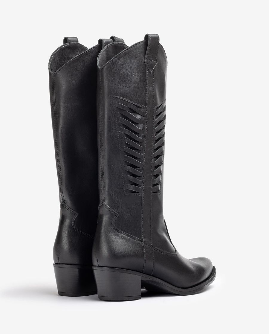 Unisa Mujer Bota cowboy con detalle en la caña - Negro