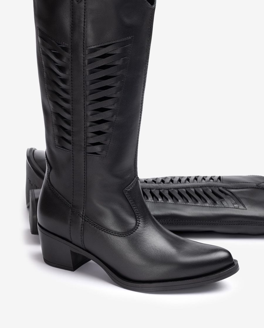 Unisa Mujer Bota cowboy con detalle en la caña - Negro