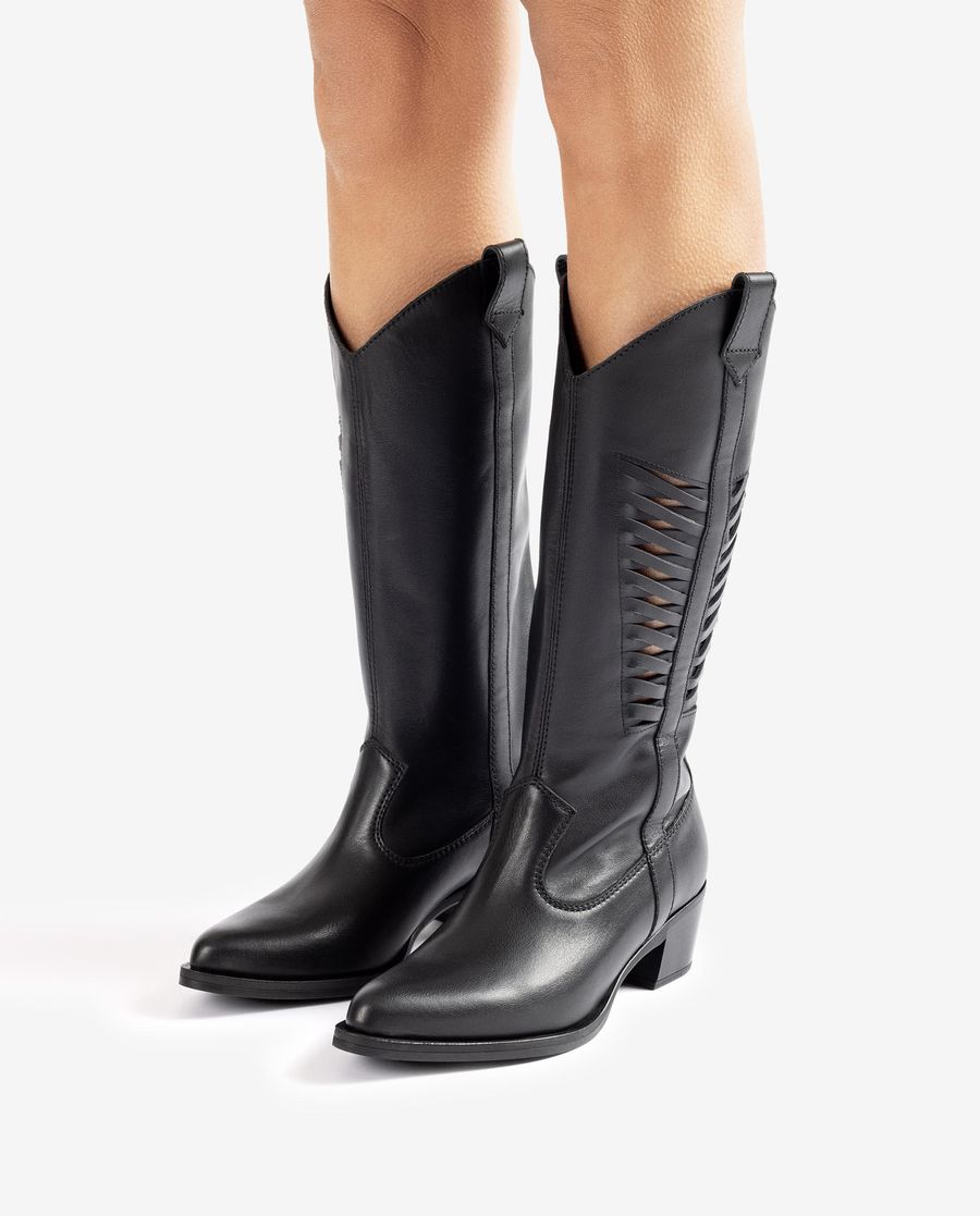 Unisa Mujer Bota cowboy con detalle en la caña - Negro