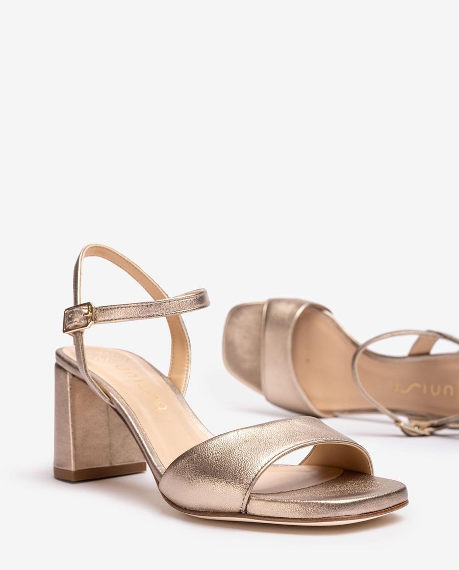 Unisa Mujer Sandalia en piel metalizada - Bronce