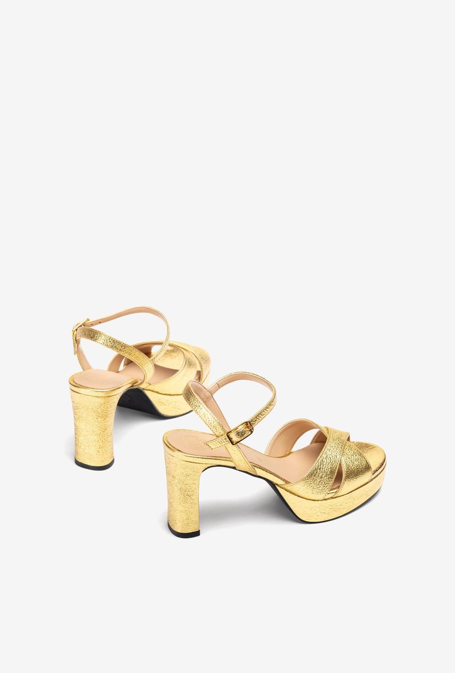 Unisa Mujer Sandalia con tacón y plataforma - Oro