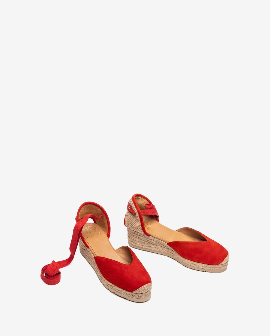 Unisa Mujer Alpargata baja con cordones - Rojo