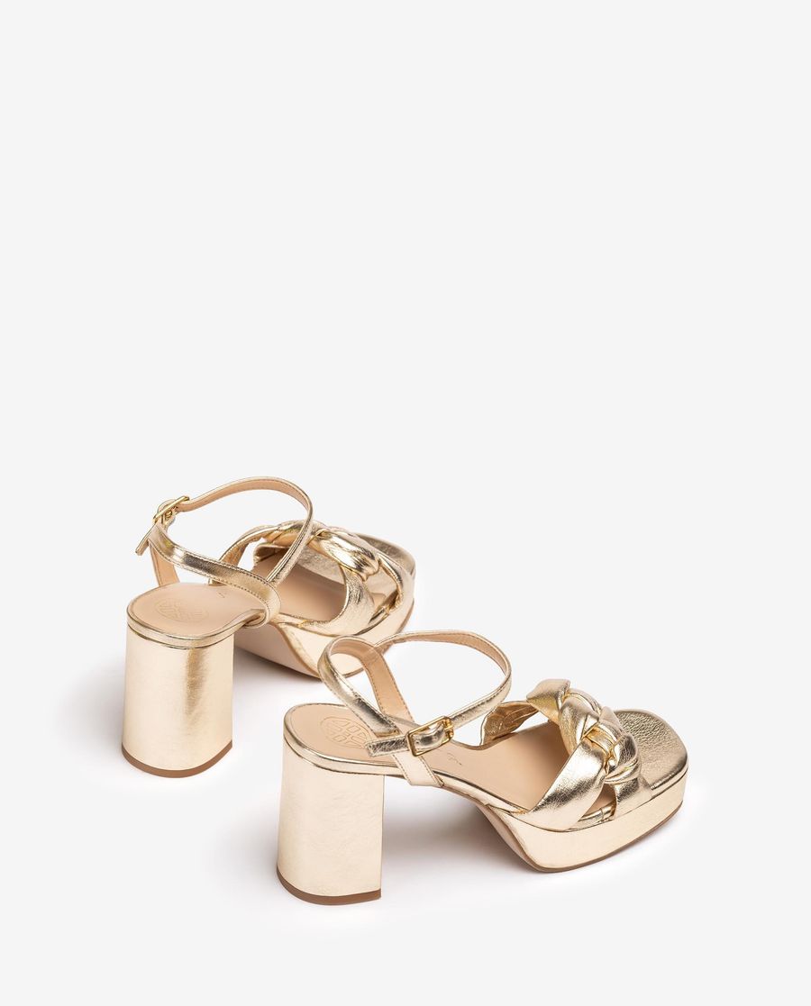 Unisa Mujer Sandalia con pala trenzada - Oro
