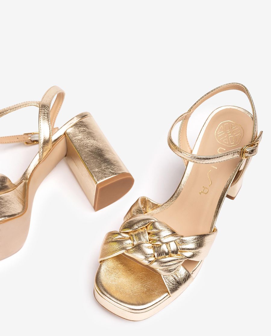 Unisa Mujer Sandalia con pala trenzada - Oro