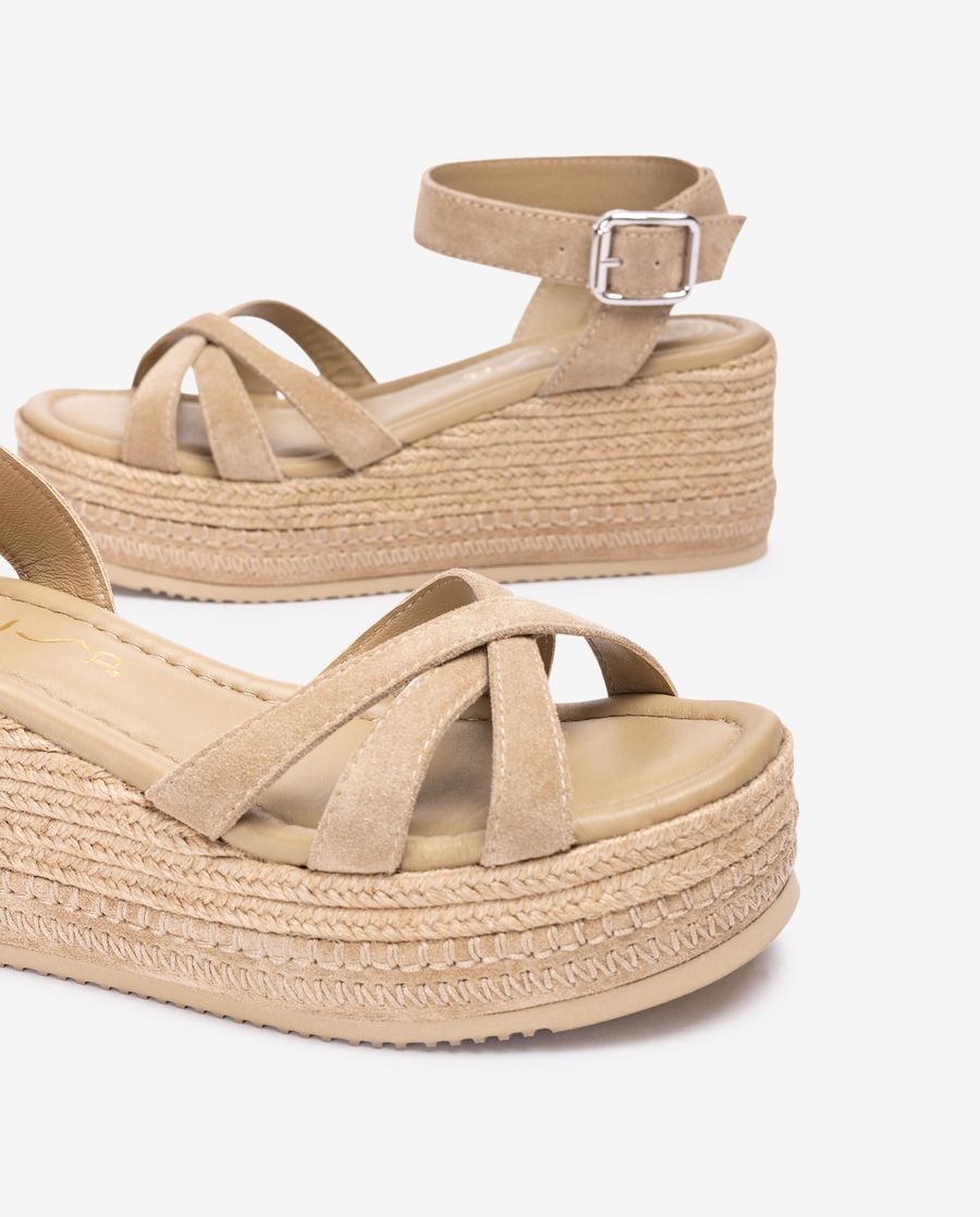 Unisa Mujer Sandalia con bloque de yute - Beige