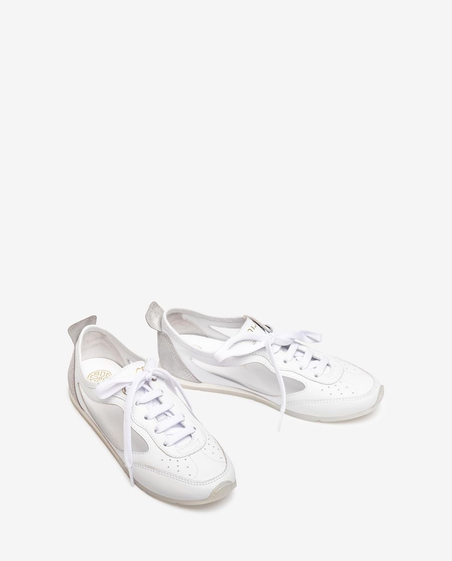 Unisa Mujer Deportivo con rejilla - Blanco / Plata