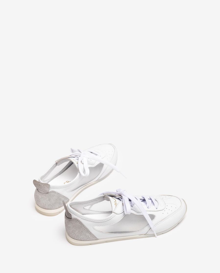 Unisa Mujer Deportivo con rejilla - Blanco / Plata