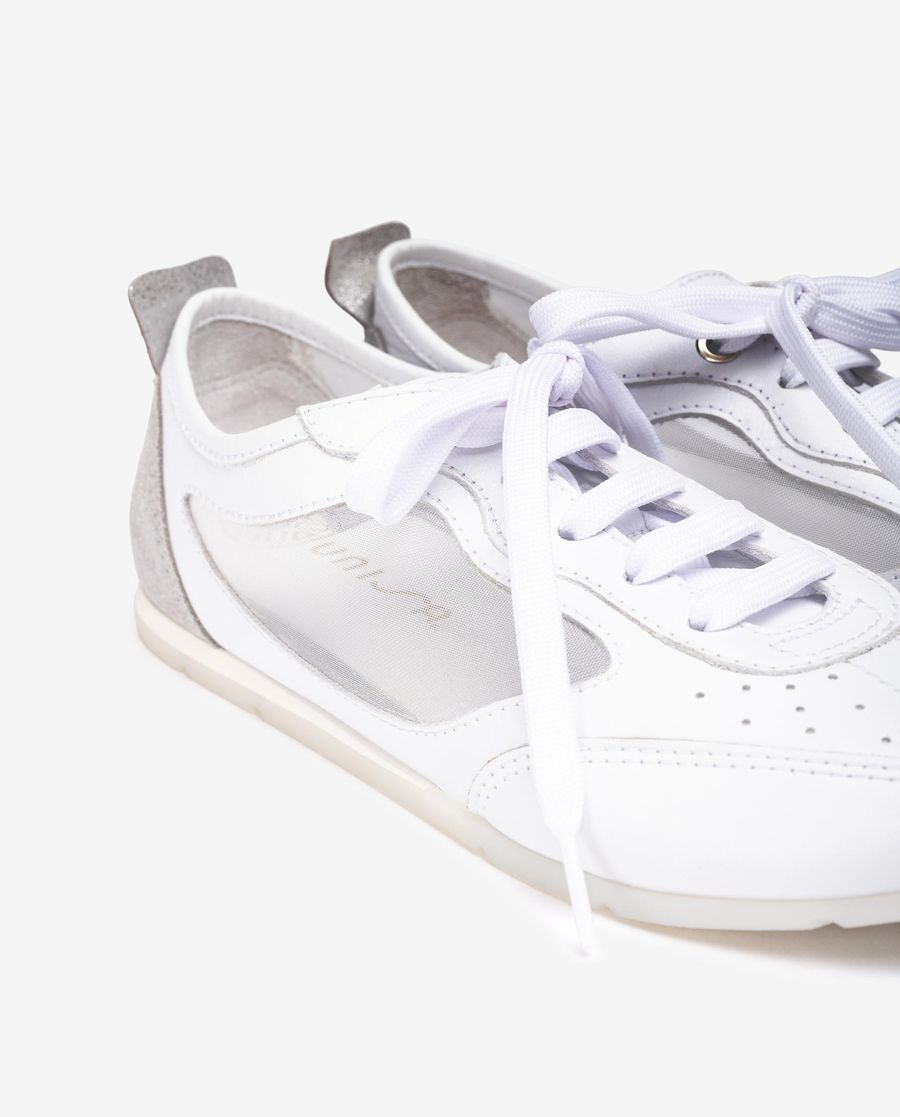 Unisa Mujer Deportivo con rejilla - Blanco / Plata