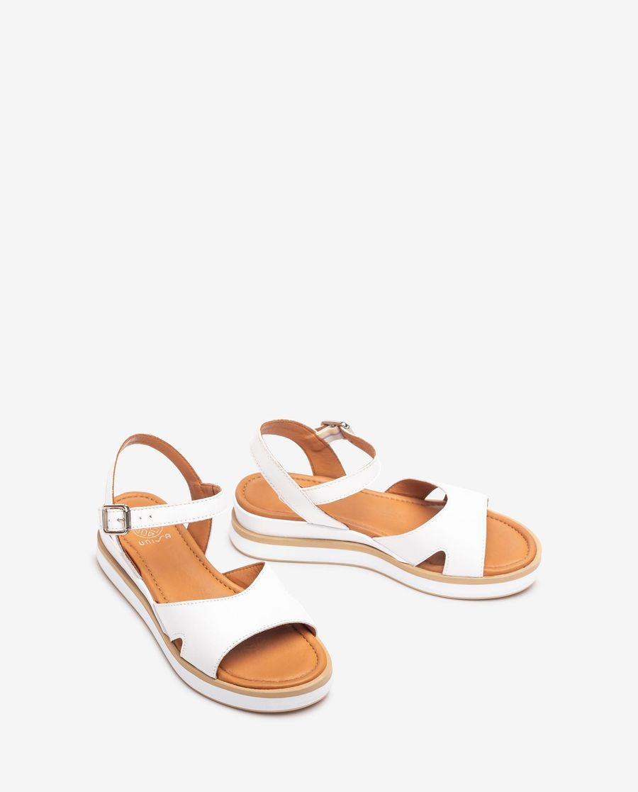 Unisa Mujer Sandalia con planta acolchada - Blanco