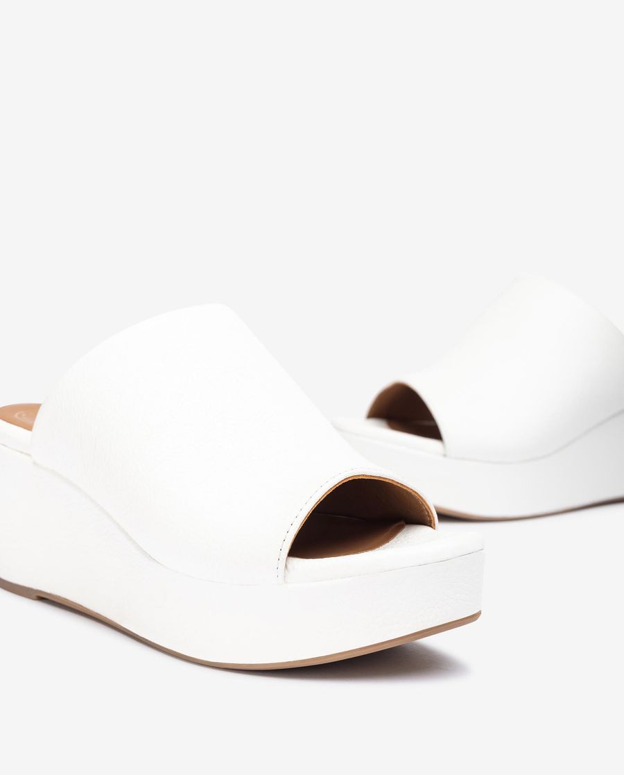 Unisa Mujer Sandalia mule fabricada en piel - Blanco