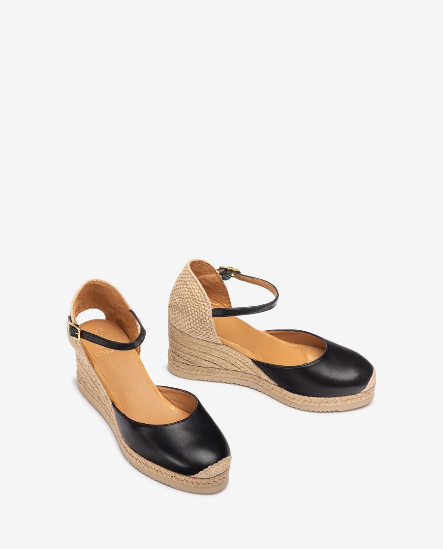 Unisa Mujer Alpargata pala-talón en piel - Negro