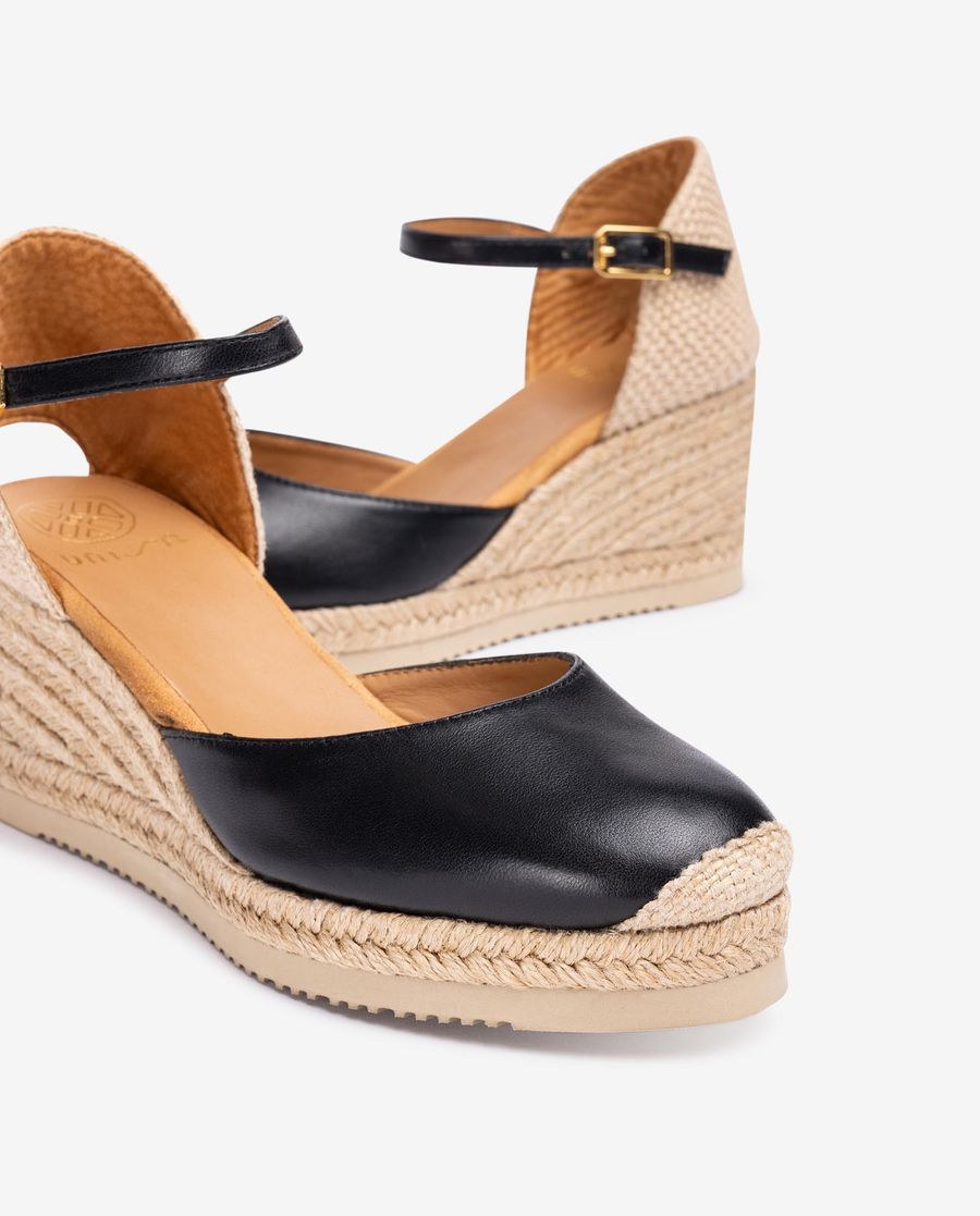 Unisa Mujer Alpargata pala-talón en piel - Negro