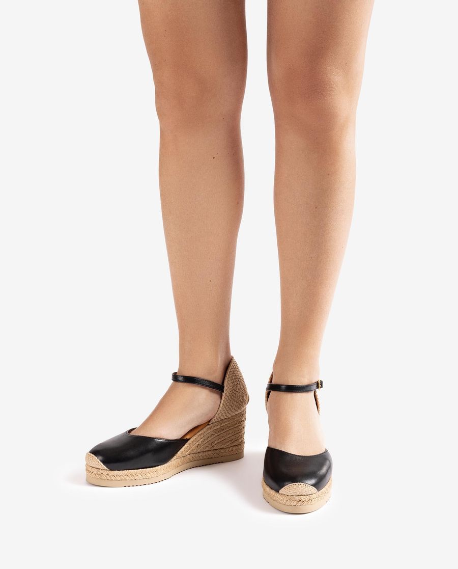 Unisa Mujer Alpargata pala-talón en piel - Negro