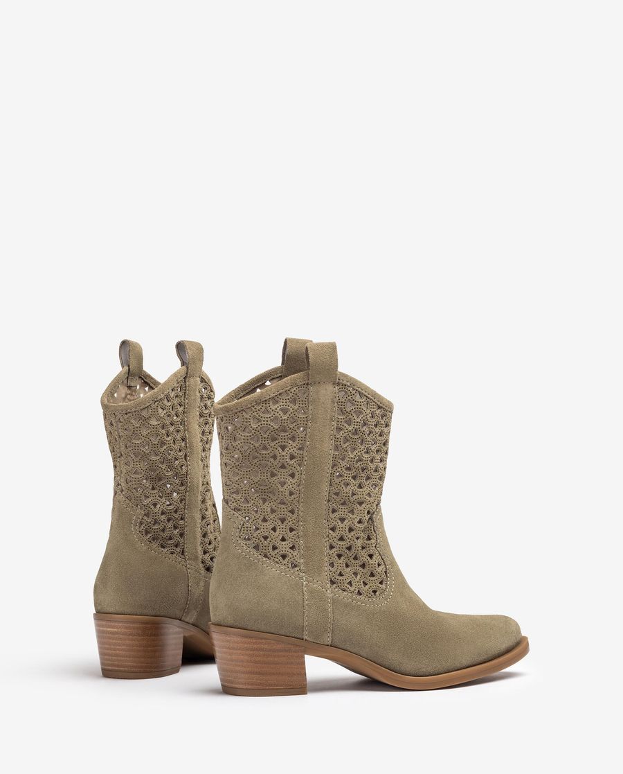 Unisa Mujer Botín cowboy con picados - Verde